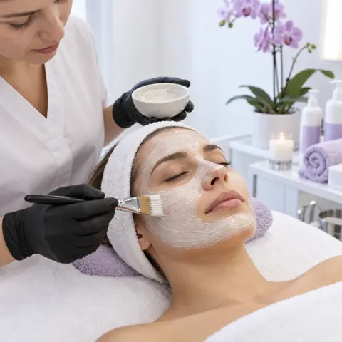Soin visage réalisé par une esthéticienne